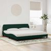vidaXL Lit avec matelas Dover vert fonc&eacute; 200x200 cm velours