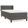 vidaXL Sommier &agrave; lattes de lit et matelas Gris fonc&eacute; 90x200 cm Velours