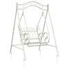 vidaXL Banc Balan&ccedil;oire Acier 113 x 121,5 x 168 cm Blanc antique