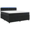 vidaXL Lit boxspring avec matelas Noir 140 x 190 cm Velours