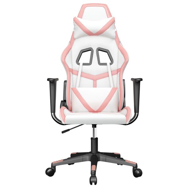vidaXL Chaise de jeu Blanc et rose Similicuir