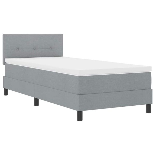 vidaXL Lit &agrave; ressorts avec matelas Gris clair 80 x 200 cm tissu