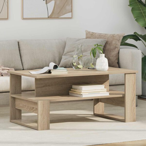 vidaXL Table basse Ch&ecirc;ne Sonoma 90 x 50 x 40 cm Bois d'ing&eacute;nierie