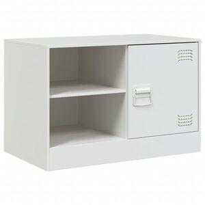 vidaXL Meuble TV blanc 67x39x44 cm acier