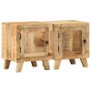vidaXL Table de chevet 2 pcs 40x32x46 cm bois massif de manguier brut