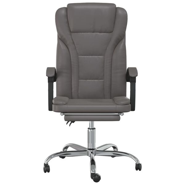 vidaXL Fauteuil inclinable de bureau Gris Similicuir
