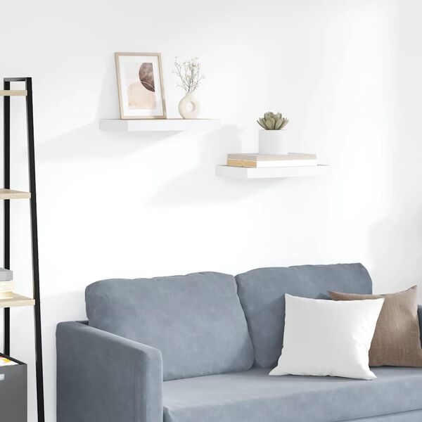 vidaXL &Eacute;tag&egrave;res flottantes 2 pcs ch&ecirc;ne et blanc 50x23x3,8 cm MDF