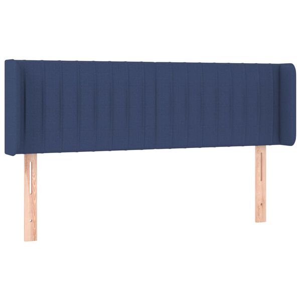 vidaXL T&ecirc;te de lit avec oreilles Bleu 147x16x78/88 cm Tissu