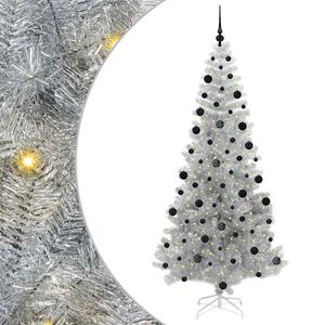 vidaXL Sapin de No&euml;l Argent 210 cm PET