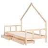 vidaXL Cadre de lit enfant avec tiroirs 90x200 cm bois de pin massif
