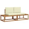 vidaXL Ensemble de canap&eacute;s d'ext&eacute;rieur avec coussin 2 pcs Naturel