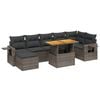vidaXL Salon de jardin 8 pcs avec coussins gris r&eacute;sine tress&eacute;e
