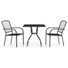 vidaXL Ensemble &agrave; manger de jardin 3 pcs anthracite acier