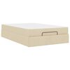 vidaXL Cadre de lit avec matelas avec matelas 2 pcs Cr&egrave;me tissu