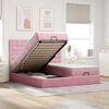vidaXL Cadre de lit ottoman avec matelas rose 180x200 cm velours