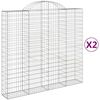 vidaXL Paniers &agrave; gabions arqu&eacute;s 2 pcs 200x50x180/200 cm Fer galvanis&eacute;