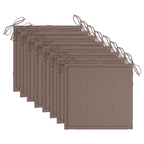 vidaXL Chaises à manger d'extérieur lot de 8 et coussins Acacia massif