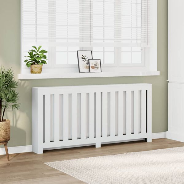 vidaXL Cache-radiateur blanc 175x20x82 cm bois d'ing&eacute;nierie