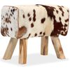 vidaXL Tabouret Cuir v&eacute;ritable de ch&egrave;vre 60x30x50 cm