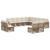 vidaXL Ensemble de canap&eacute; de jardin 13 pc Beige et blanc cr&egrave;me