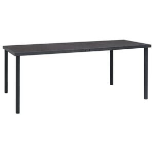 vidaXL Table &agrave; d&icirc;ner d'ext&eacute;rieur Anthracite 190x90x74 cm Acier
