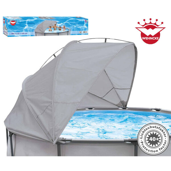 Happy People Auvent pour piscine &agrave; cadre en acier 360x175x125 cm