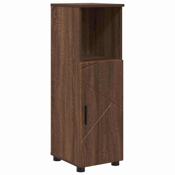 vidaXL Cabinet de salle de bain avec porte Ch&ecirc;ne brun 30 x 35 x 95 cm