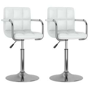 vidaXL Chaises pivotantes à manger lot de 2 blanc similicuir