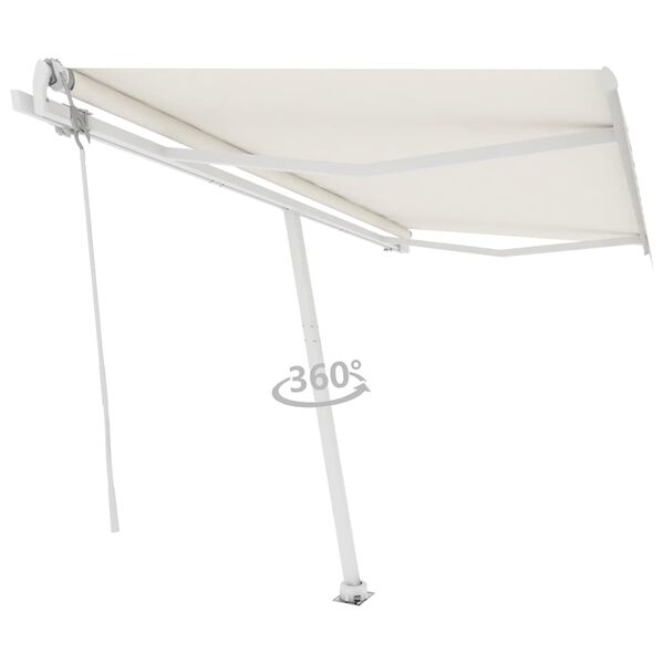 vidaXL Auvent automatique sur pied 400x300 cm Crème