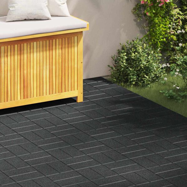 vidaXL Pierre de marchage 6 pcs Noir 40,5 x 40,5 x 2 cm Caoutchouc