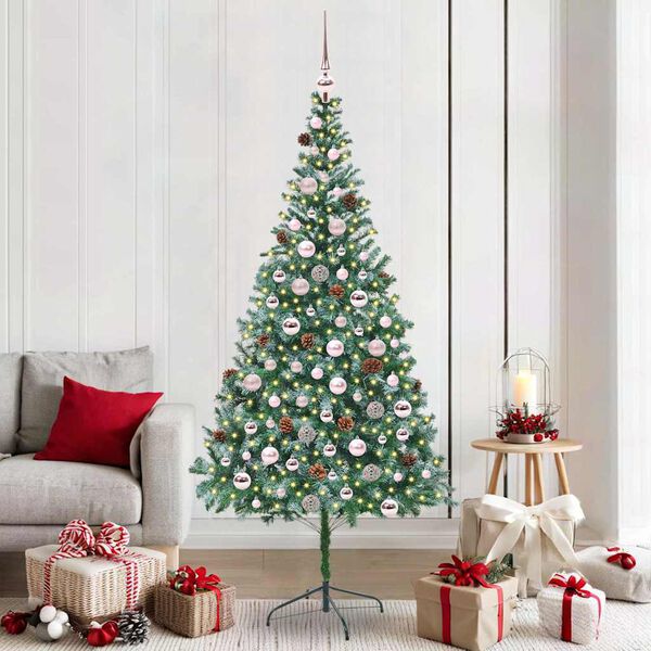 vidaXL Sapin de No&euml;l artificiel avec 300 LED Vert 210 cm PVC et Acier
