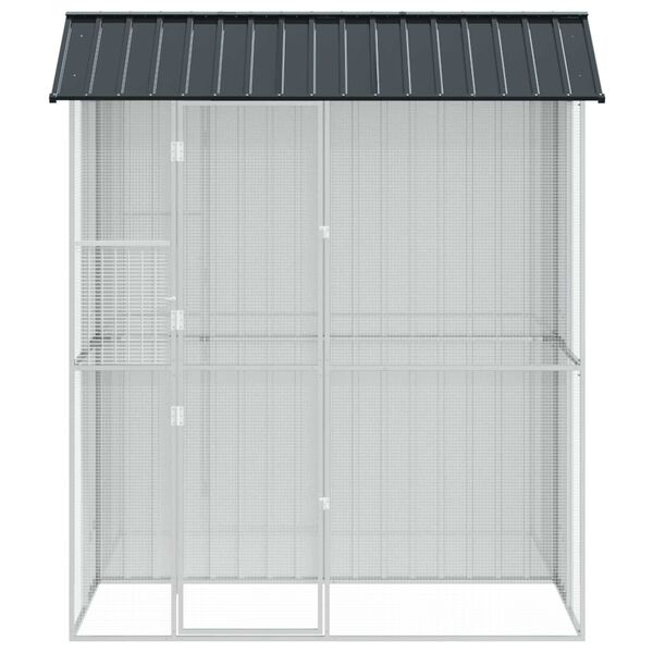 vidaXL Cage pour oiseaux Anthracite 215 x 110 x 247 cm Acier galvanis&eacute;