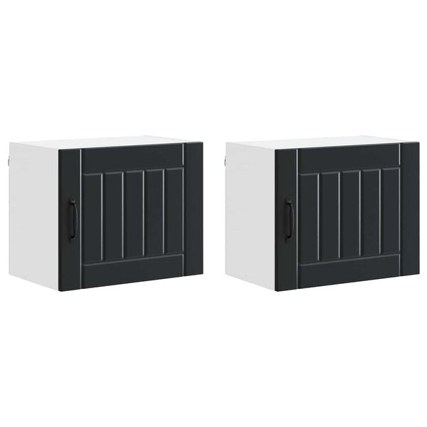 vidaXL Armoire de cuisine Lucca 2 pcs Noir 50 x 31 x 40 cm