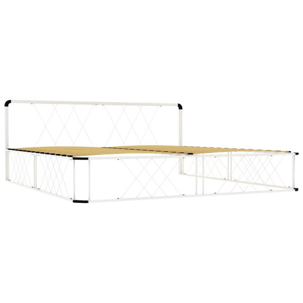 vidaXL Cadre de lit Blanc Métal 180 x 200 cm