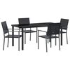 vidaXL Ensemble de salle &agrave; manger pour jardin 5 pc Noir Rotin PE