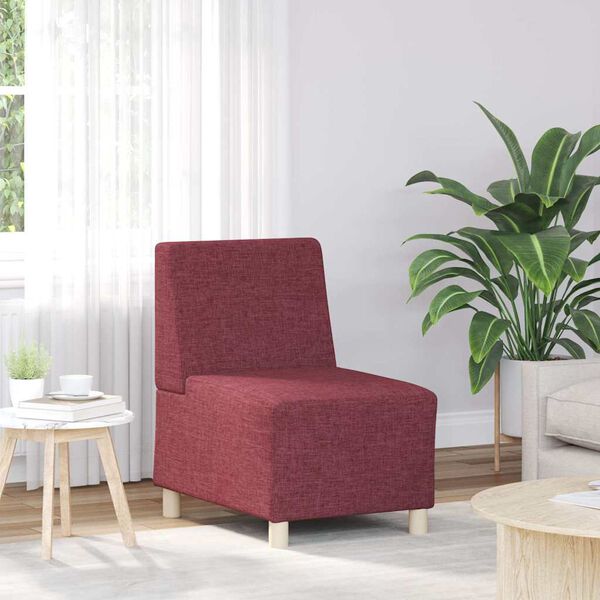 vidaXL Canap&eacute; modulaire sans accoudoirs en tissu rouge vin 55 cm