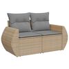 vidaXL Salon de jardin avec coussins 6 pcs beige r&eacute;sine tress&eacute;e