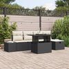 vidaXL Ensemble de canapé de jardin 6 pcs Noir Poly rotin