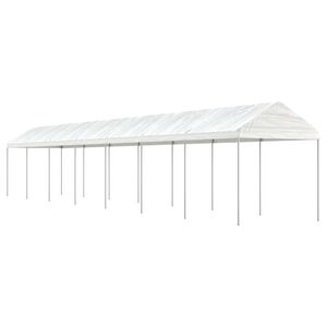 vidaXL Belv&eacute;d&egrave;re avec toit blanc 15,61x2,28x2,69 m poly&eacute;thyl&egrave;ne