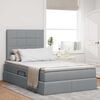 vidaXL Lit avec rangement et matelas Gris clair 120 x 200 cm Polyester