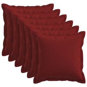 vidaXL Housse de coussin 6 pc HOUTEN Bordeaux 30 x 30 cm