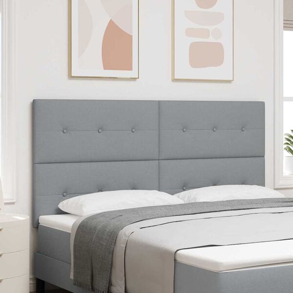 vidaXL T&ecirc;te de lit r&eacute;glable en hauteur Gris clair 180 cm tissu