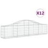 vidaXL Paniers &agrave; gabions arqu&eacute;s 12 pcs 200x30x40/60 cm Fer galvanis&eacute;
