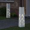 vidaXL Lumi&egrave;re de chemin LED solaire 2 pcs Blanc Acier lamin&eacute; &agrave; froid