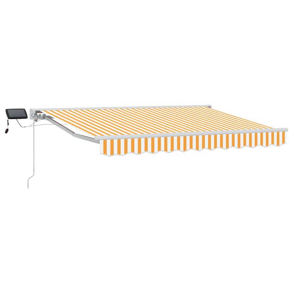 vidaXL Cadre de store manuel avec LEDs Jaune et blanc 3,5 x 2 m