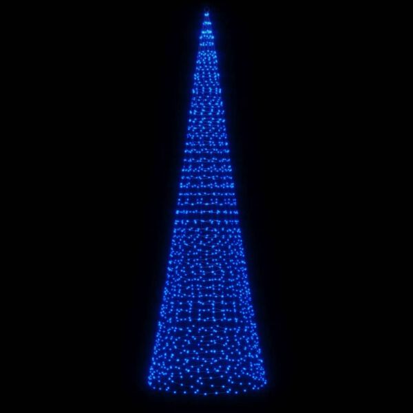 vidaXL Sapin de No&euml;l &agrave; LED sur m&acirc;t de drapeau 1534 LED bleu 500 cm