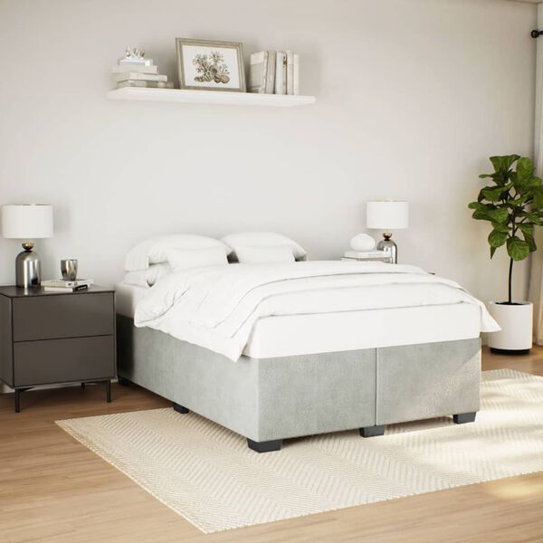 vidaXL Cadre de lit sans matelas gris clair 160x200 cm velours