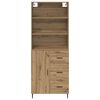 vidaXL Haut Armoire avec tiroir Ch&ecirc;ne artisanal 69,5 x 34 x 180 cm
