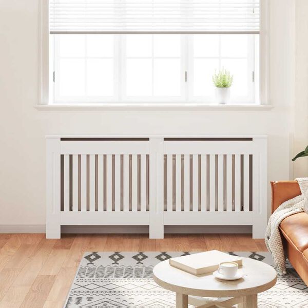 vidaXL Cache-radiateur Blanc MDF 172 cm