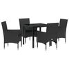 vidaXL Ensemble de salle &agrave; manger pour jardin 5 pc Noir polyrotin
